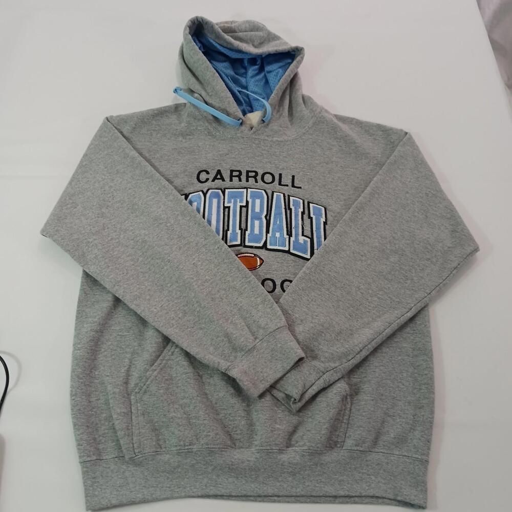 NEFF Carroll Football Bulldog Hoodie Men's Size Medium Gray Pullover Sweatshirt